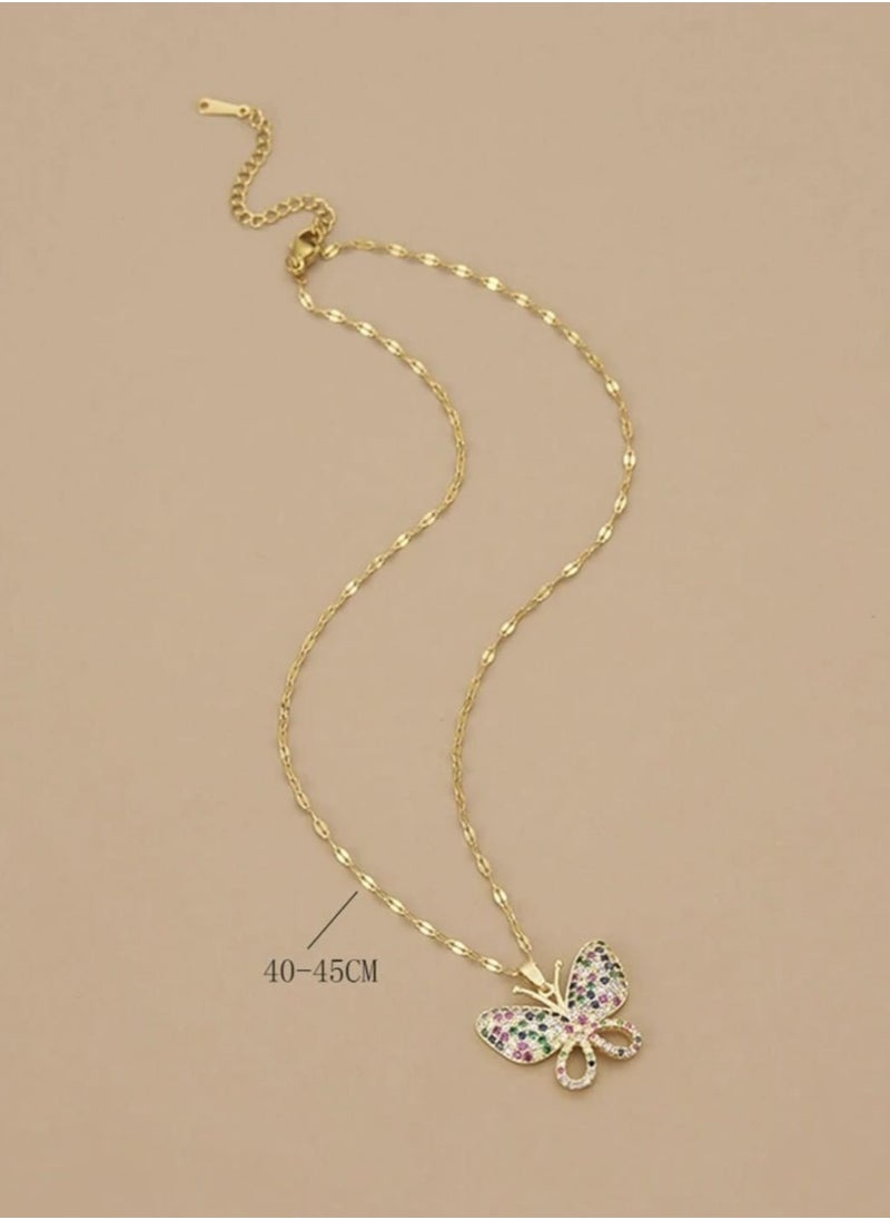 YUCCA - Stainless Steel Butterfly Design Necklace for Women, Great Festival Gift - Image 1