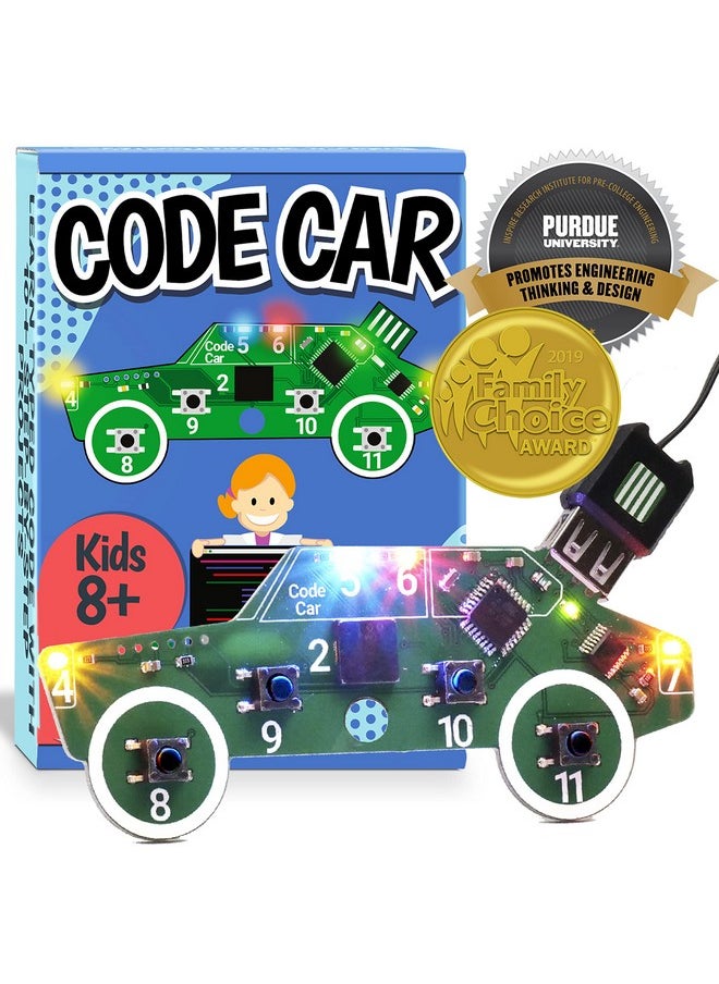 Let's Start Coding Code Car Kids Coding Toy for Kids 8-12. Boys & Girls Learn Block and Typed C++ Coding with Hands-On Electronics & 40+ Projects Including Custom Horn, Brakelight Beep, and Siren Sounds  - Image 1