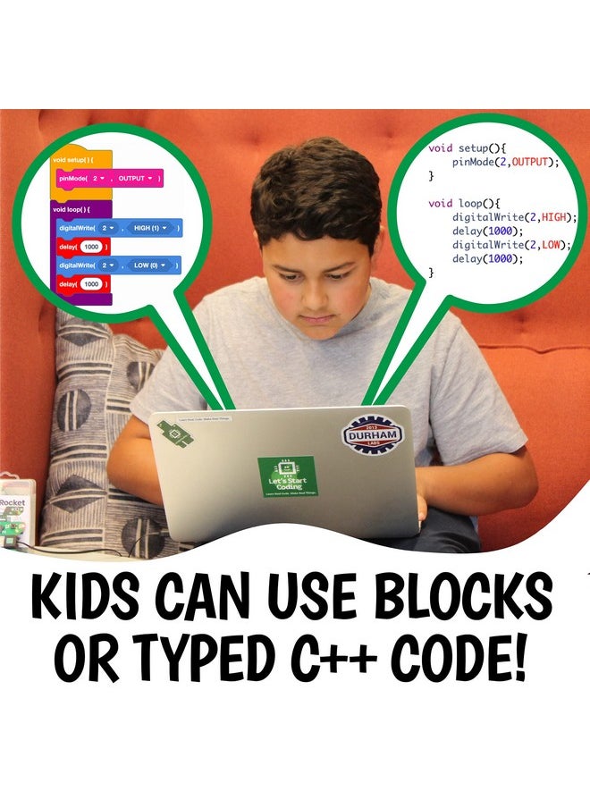 Let's Start Coding Code Car Kids Coding Toy for Kids 8-12. Boys & Girls Learn Block and Typed C++ Coding with Hands-On Electronics & 40+ Projects Including Custom Horn, Brakelight Beep, and Siren Sounds  - Image 5