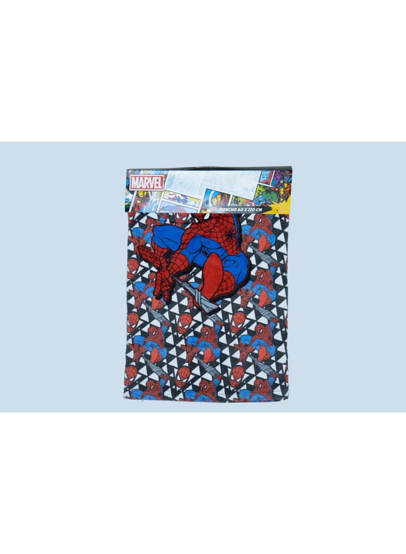 Spiderman Kids Poncho Towel – Soft & Absorbent Hooded Bath Towel for Boys – Multicolor - Image 2