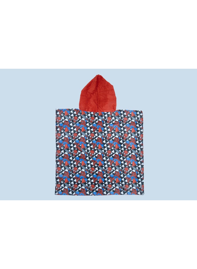 Spiderman Kids Poncho Towel – Soft & Absorbent Hooded Bath Towel for Boys – Multicolor - Image 3