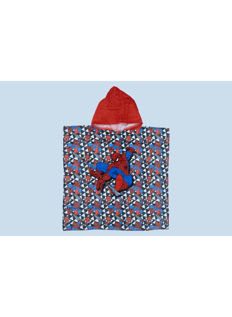 Spiderman Kids Poncho Towel – Soft & Absorbent Hooded Bath Towel for Boys – Multicolor - Image 1