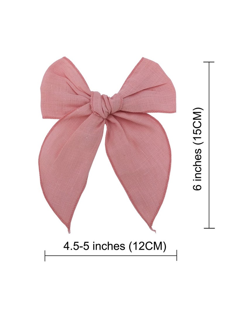Captaintech 12 bow hair clips, suitable for women and girls, 12 colors, handmade cotton and linen fabric bow French hair clip accessories | multi-color - Image 4