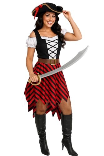 Morph Pirate Costume Women, Womens Pirate Costume, Pirates Dress Women, Womens Halloween Costumes, Women's Halloween Costumes, X-Large - Image 1