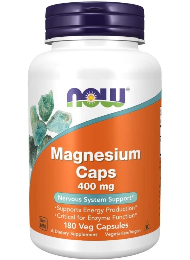 Now Magnesium 400 Mg, 180 Veg Capsules - Image 1