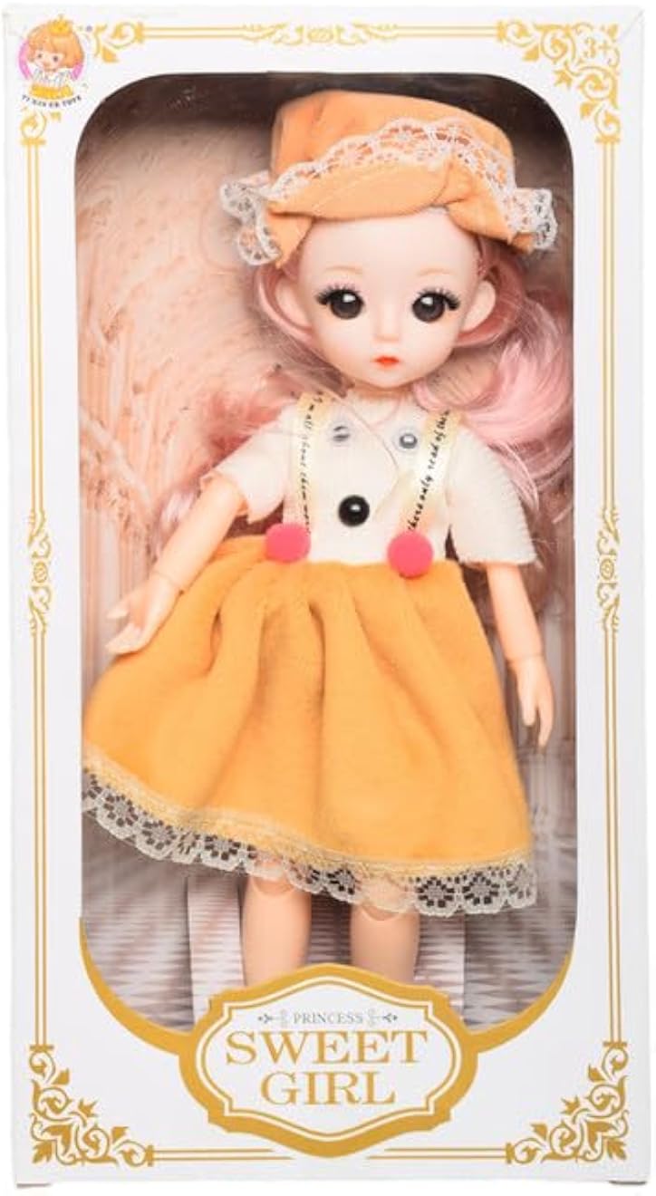 بيوتيفول دمية أنيقة وجميلة باللونين الأصفر والأبيض