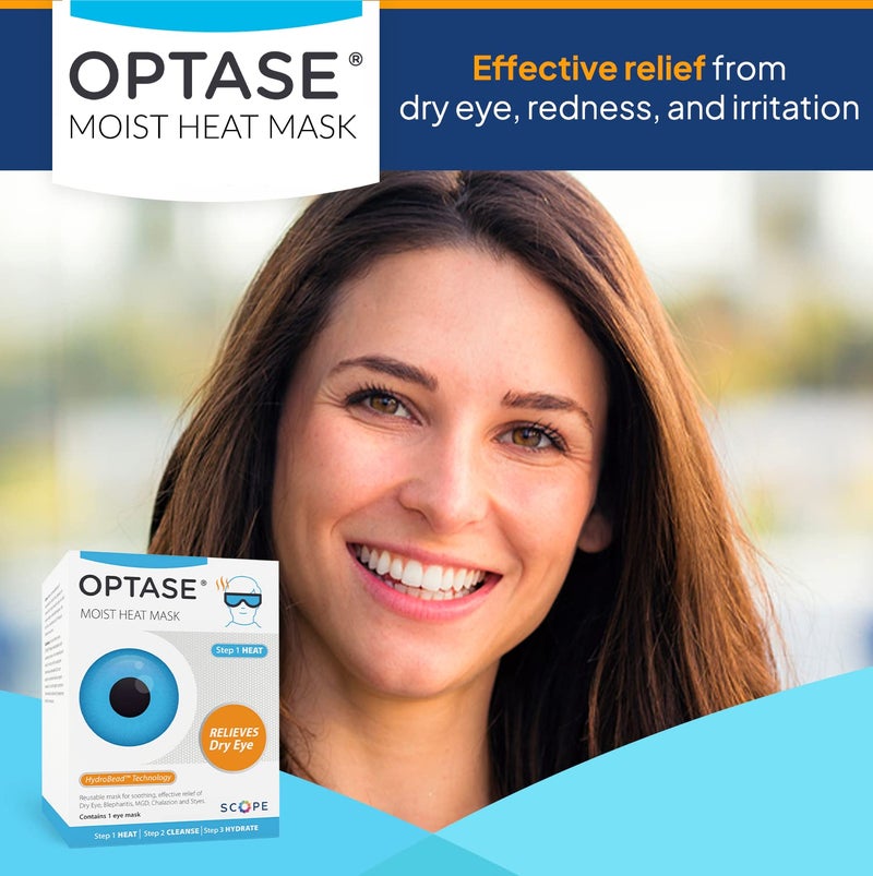 Optase قناع الحرارة الرطب من أوبتاز - قناع عين مدفأ للعيون الجافة بتقنية هيدرو بيد - قابل للغسل، قابل للاستخدام في الميكروويف - يحتفظ بالحرارة لمدة 10 دقائق - Image 3