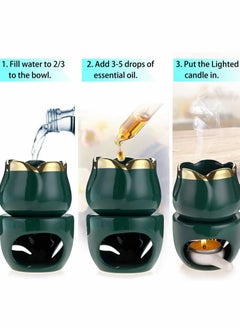 Y&D Wax Melt Essential Oil Burner with Tealight Spoon, Removable Aromatherapy Ceramic Aroma  - Image 4