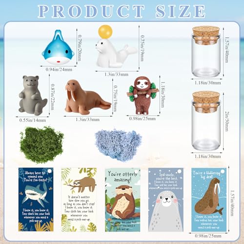 Fumete 35 Set Employee Appreciation Gifts Bulk for Coworkers Staff Thank You Desk Pet Animal Pun Note Card End of Year Student Gifts from Teacher Volunteer Team Graduation Party Favors Shark - Image 3