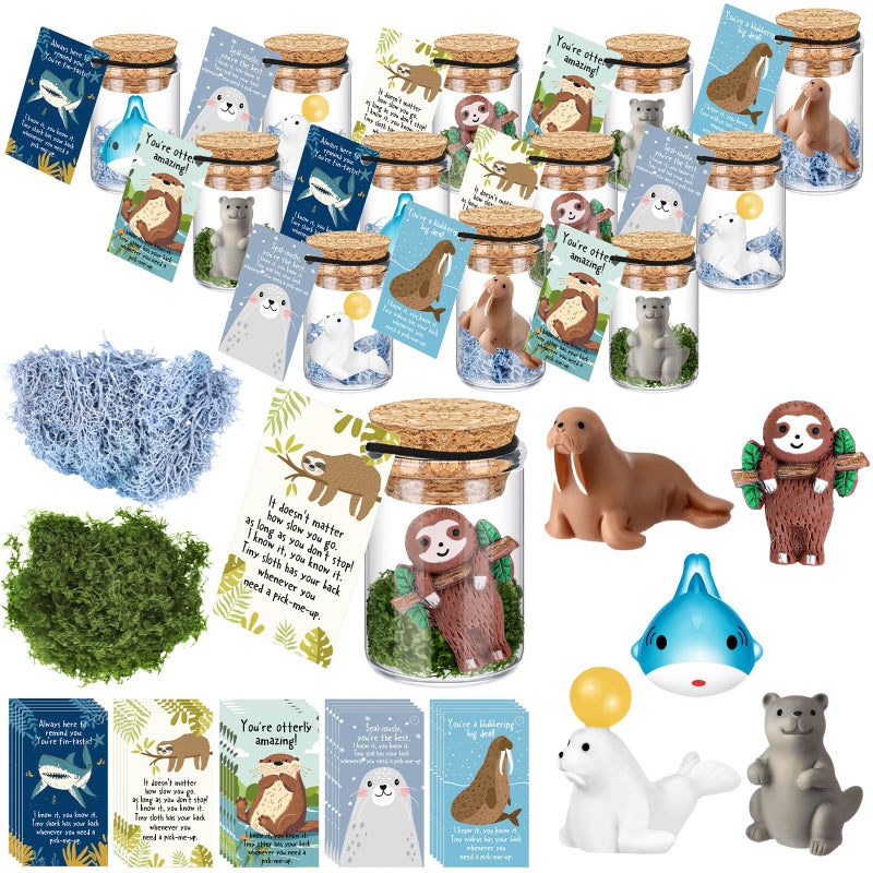 Fumete 35 Set Employee Appreciation Gifts Bulk for Coworkers Staff Thank You Desk Pet Animal Pun Note Card End of Year Student Gifts from Teacher Volunteer Team Graduation Party Favors Shark - Image 2