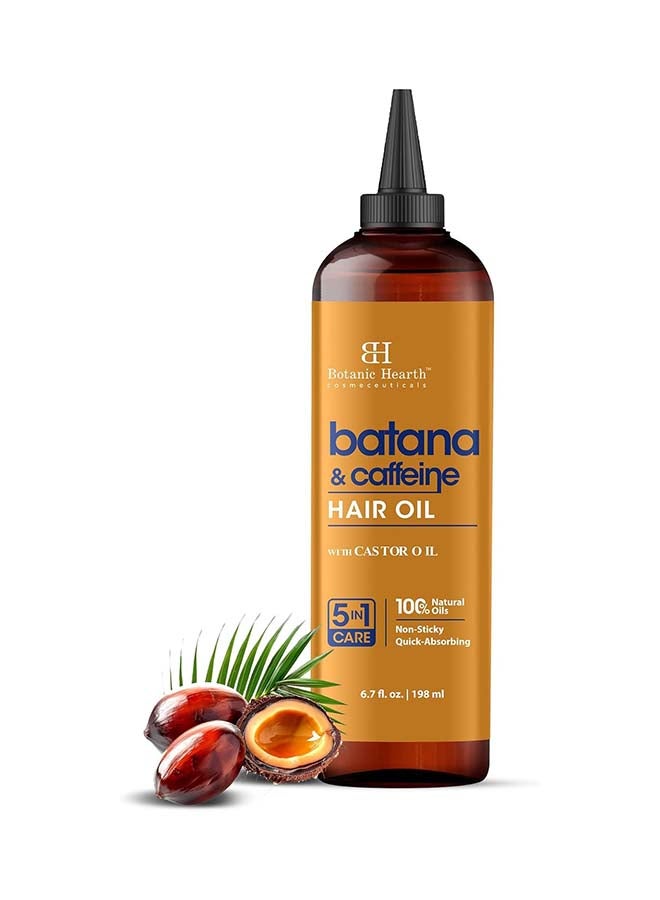 Botanic Hearth Batana And Caffeine Hair Oil, 198Ml, Revitalizing And Strengthening Hair Treatment For Fuller, Healthier Looking Hair, Paraben-Free, Suitable For All Hair Types - Image 1