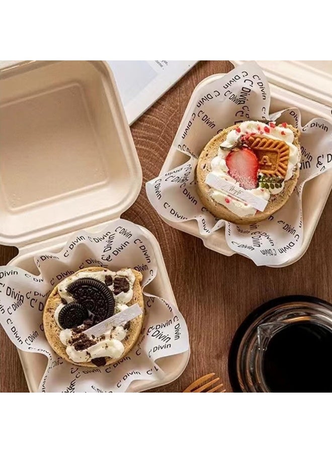 فاصولا 100 قطعة من اوراق الشمع للطعام، بطانات سلة، اوراق طعام النزهات، اوراق تغليف ديلي مقاومة للدهون، 18 × 18 CM - Image 3