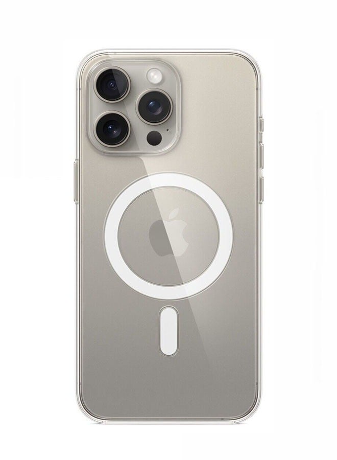 بيوينتي جراب حماية ايفون 15 برو عالي الجودة  مع دعم الشحن اللاسلكي - شفاف - Image 3