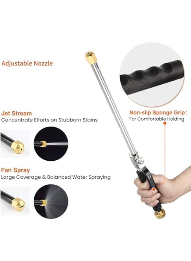 Generic High-pressure water gun, suitable for watering gardens and washing cars - cleaning tool with hose, (blue)  - Image 4