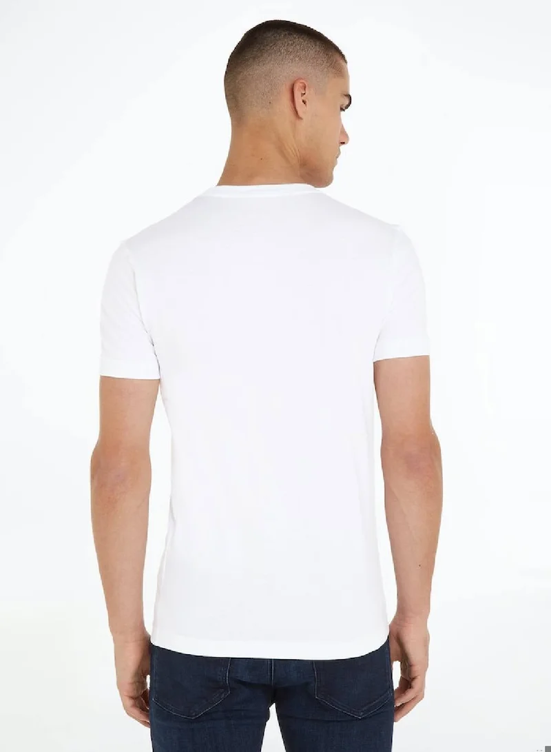 Calvin Klein Jeans Bright White Slim fit T-Shirt for Men | Best Price UAE