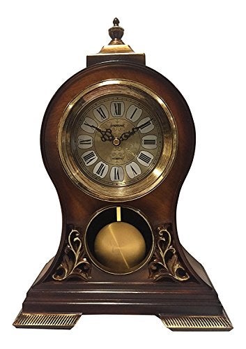 Le'raze Elegant, Decorative,Grandfather Clock Hand Painted Wood Modern Mantel with Swinging Pendulum Shelf,Tabletop,Desk,Buffet, Color Mahogany - Image 5