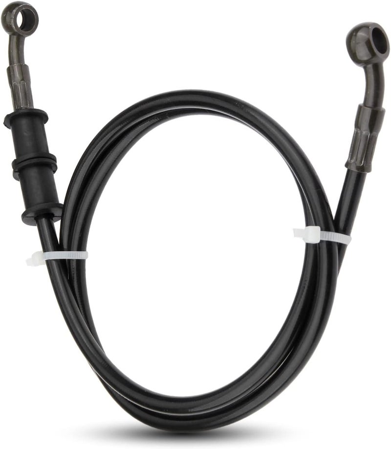 Mtsooning خط هيدروليكي للدراجة النارية، 120 سم أنبوب زيت القابض الفولاذي المضفر العالمي، خرطوم وقود أسود PVC بديل لدراجة Pit Dirt ATV Motocross - Image 1