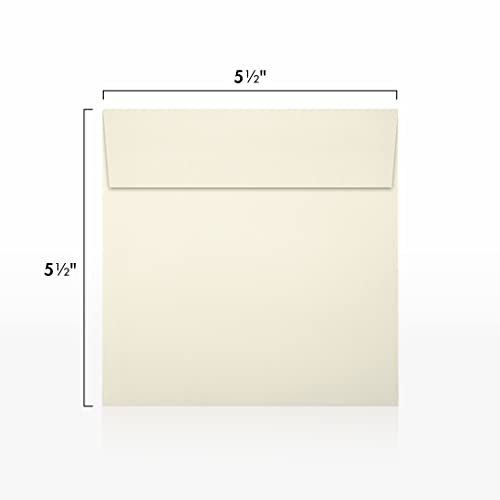 LUXPaper Square Invitation Envelopes | Peel & Press | 5 1/2" x 5 1/2" | Natural | 70lb. Text | 50 Qty - Image 3