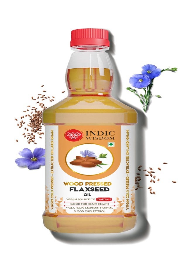 IndicWisdom Wood Pressed Flaxseed Oil 200 ml (Cold Pressed Flaxseed Oil - Extracted on Wooden Churner) - Image 1