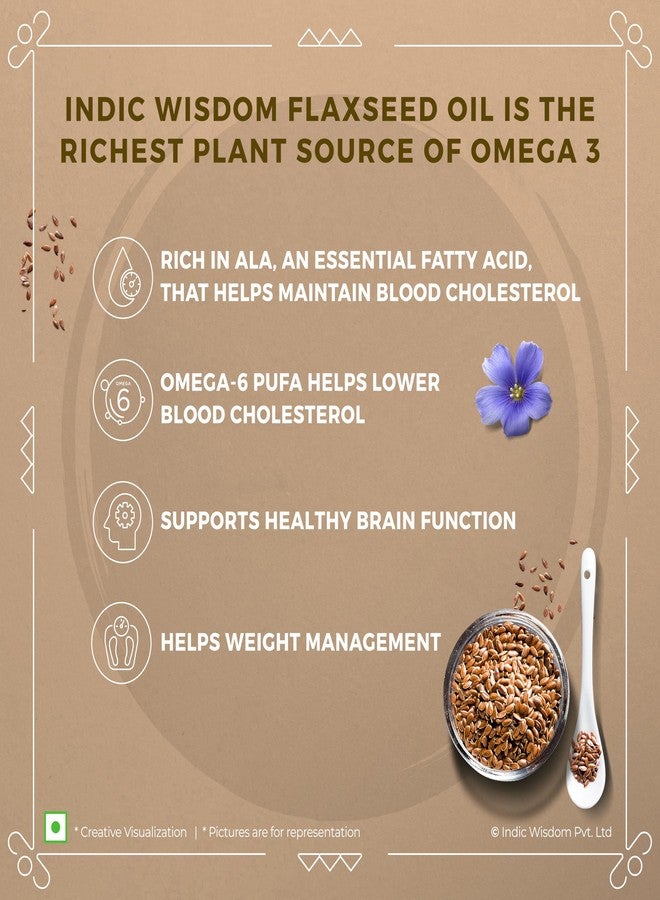 IndicWisdom Wood Pressed Flaxseed Oil 200 ml (Cold Pressed Flaxseed Oil - Extracted on Wooden Churner) - Image 4