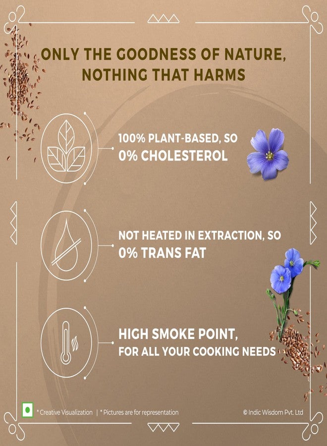 IndicWisdom Wood Pressed Flaxseed Oil 200 ml (Cold Pressed Flaxseed Oil - Extracted on Wooden Churner) - Image 3