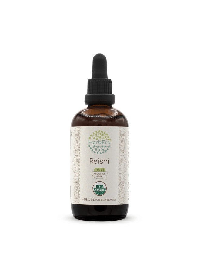 HerbEra Reishi B120 USDA Organic Tincture | Alcohol-Free Extract, High-Potency Herbal Drops | Certified Organic Reishi Mushroom (Ganoderma Lucidum) Dried Mushroom (4 oz) - Image 1
