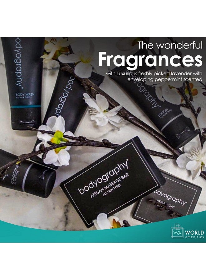 world amenities World Amenities Bodyography - Bulk Conditioner | 50 Count, 1.4oz | Lavender Peppermint, Mini Travel Size Toiletries (100% Recyclable Tube with Flip Top Cap), Suitable for All Hair Types - Image 5