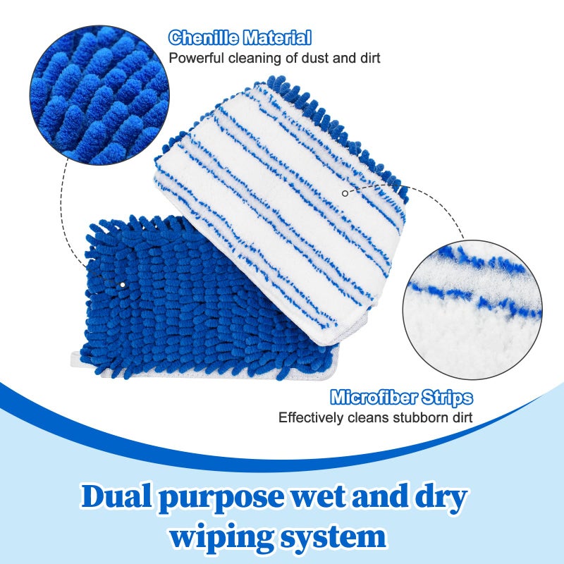 GFRED 3 Pack Mop Heads Replacements for Ocedar Dual-Action Flip Mop, Spin Mop Replace Heads with Microfiber&Chenille Mop Refills Double Sided for All Floor Dry/Wet Use,Machine Washable,Reusable Mop Pads - Image 3