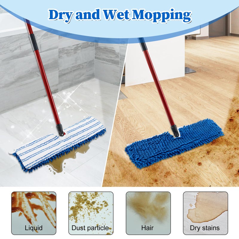 GFRED 3 Pack Mop Heads Replacements for Ocedar Dual-Action Flip Mop, Spin Mop Replace Heads with Microfiber&Chenille Mop Refills Double Sided for All Floor Dry/Wet Use,Machine Washable,Reusable Mop Pads - Image 5