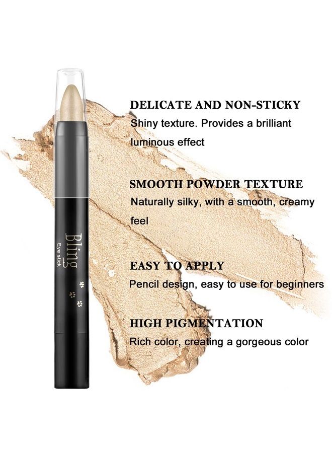 Boobeen Eyeshadow Pencil Crayon Waterproof Eyeshadow Stick Shimmer Cream Eyeshadow Pen Create Glitter Eye Makeup, Easy to Use (04#) - Image 3