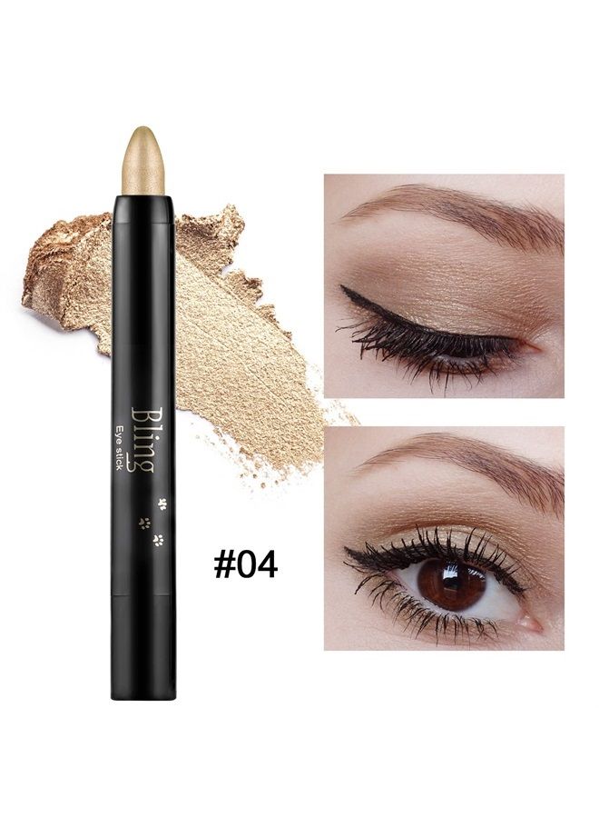 Boobeen Eyeshadow Pencil Crayon Waterproof Eyeshadow Stick Shimmer Cream Eyeshadow Pen Create Glitter Eye Makeup, Easy to Use (04#) - Image 2
