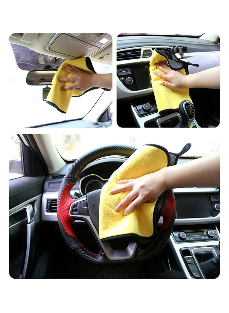 Luckam 2 Pcs Dog Bath Towel Super Absorbent Coral Velvet Shammy Towel Pet Shower Cat Grooming Towel for Medium Cat Machine Washable Yellow & Grey 50X100CM - Image 2