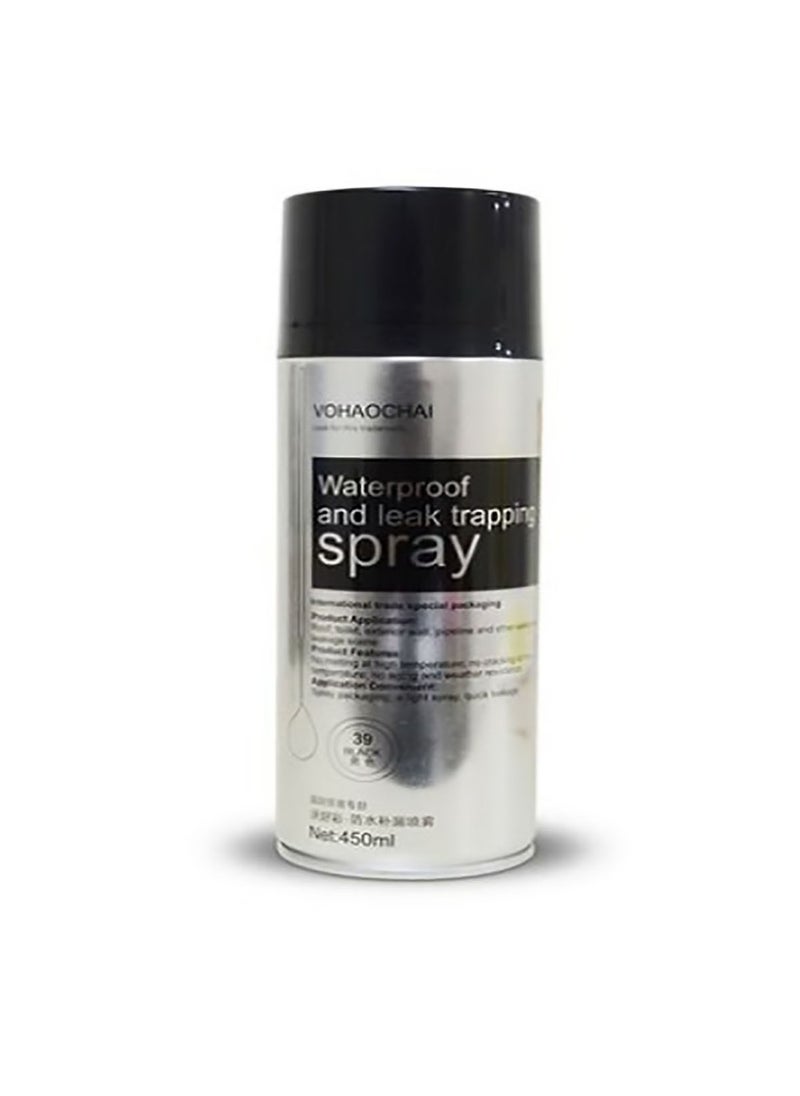 VOHAOCHAI Water Proof & Leak Trapping Spray Black 450 ML for roof toilet exterior wall pipeline and other leakage scene  - Image 1
