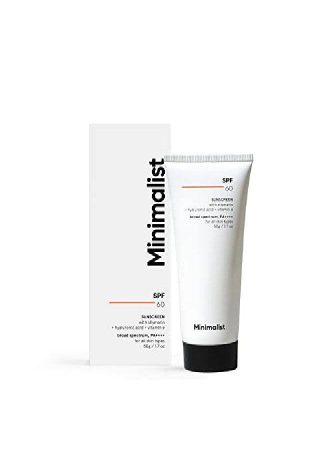 MINIMALIST Sunscreen SPF 60 PA ++++ | Acne Safe | Pregnancy Safe | Photo stable | NoWhite Cast | With Potent Antioxidants | For All Skin Types 50 gm  - Image 2