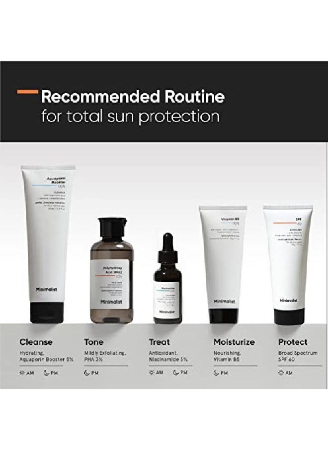 MINIMALIST Sunscreen SPF 60 PA ++++ | Acne Safe | Pregnancy Safe | Photo stable | NoWhite Cast | With Potent Antioxidants | For All Skin Types 50 gm  - Image 5