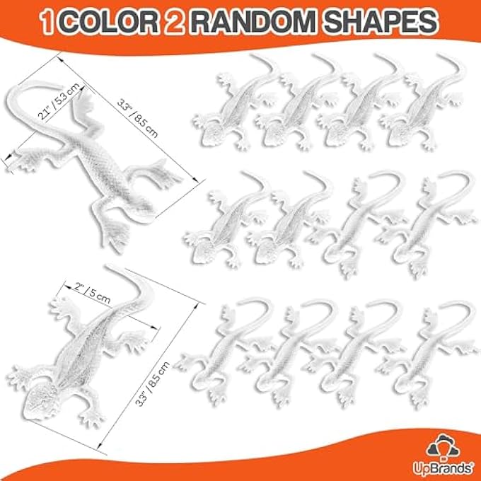 UpBrands 24 Pack CLEAR Super Stretchy Lizard Toys - Transparent Party Favors Pinata Filler, Rubber Lizards for Kids, Reptile Gecko & Newt Toy, Stress-Relief - Image 2