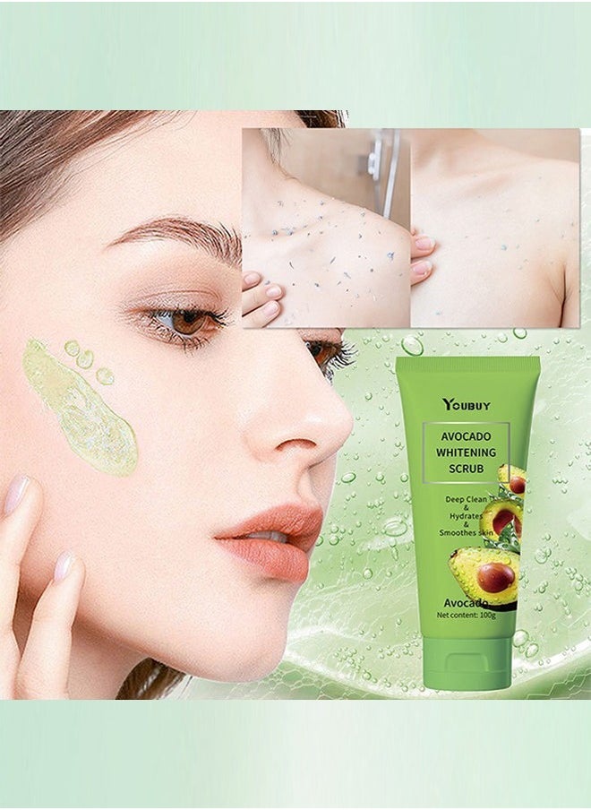 YOUBUY Avocado Whitening Scrub —Gentle Exfoliating Facial Scrub, Deep Clean Dead Skin Removal Facial Exfoliator 100G  - Image 5