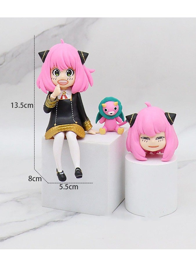 هالامودو الجاسوس العاشر عشيرة جميلة يجلس أنيا ورواد فوغ الدمى ذات الرأسين ، وتزيين وهدايا 13.5 سم - Image 1