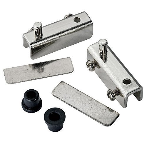 ROCKLER Glass Door Pivot Hinge, Polished Brass Pair - Image 2