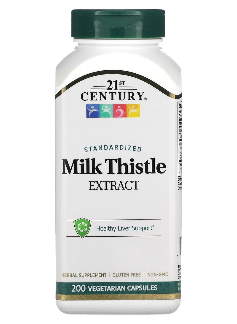 21st Century Standardized Milk Thistle Extract 200 Vegetarian Capsules - Image 1