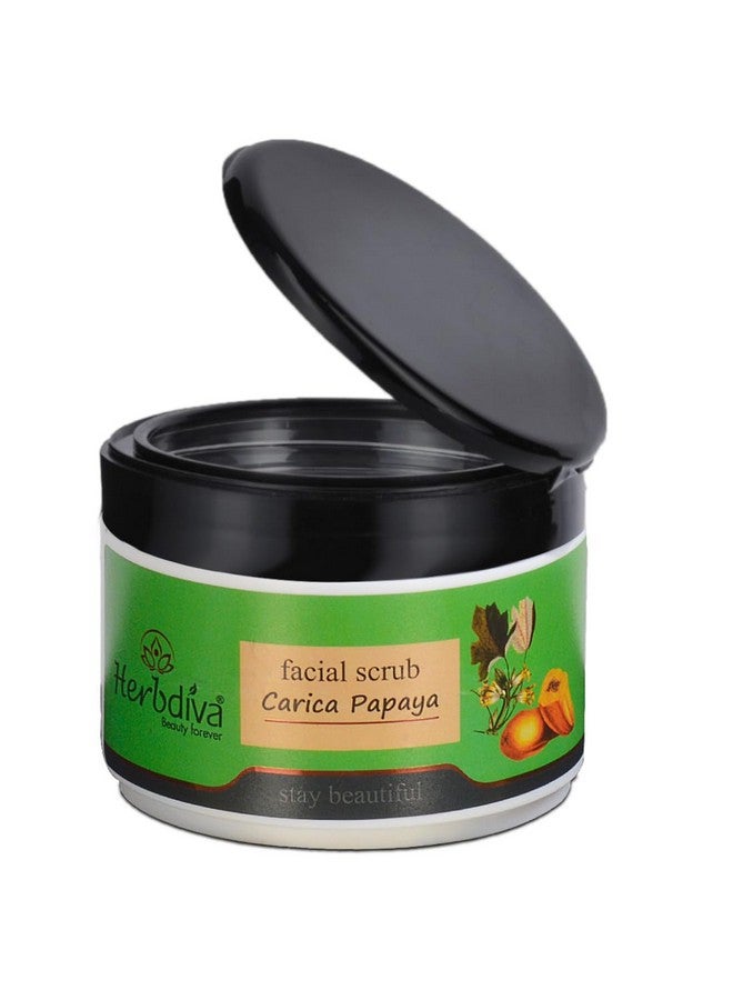 Herbdiva Carica Papaya Face Scrub 250g, Exfoliating, Brightening, and Nourishing, Papaya Makes Your Skin Look Radiant, Toned And Youthful, Suitable for All Skin Types - Image 1