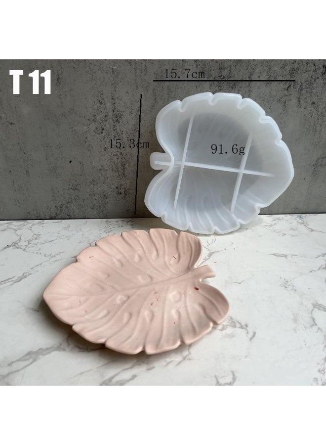 Leaf Plate Silicone Mold Leaf Plate Storage Tray Gypsum Dropping Mold Glue Mold Storage Conch Flower Pot Molds