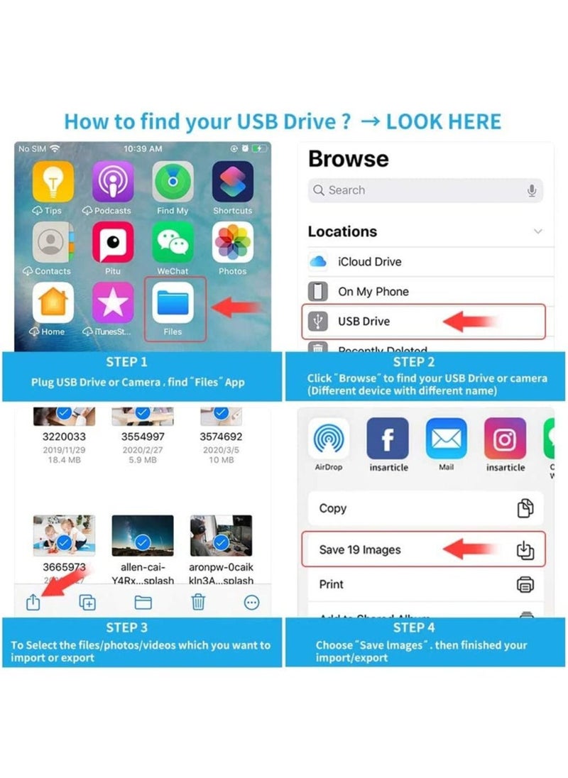 BSNL - Plug & Play Lightning to USB 3.0 Camera Adapter OTG Connector Compatible with iPhone/iPad Supports Connecting Card Reader/Keyboard/Mouse/USB Flash Drive - Image 1