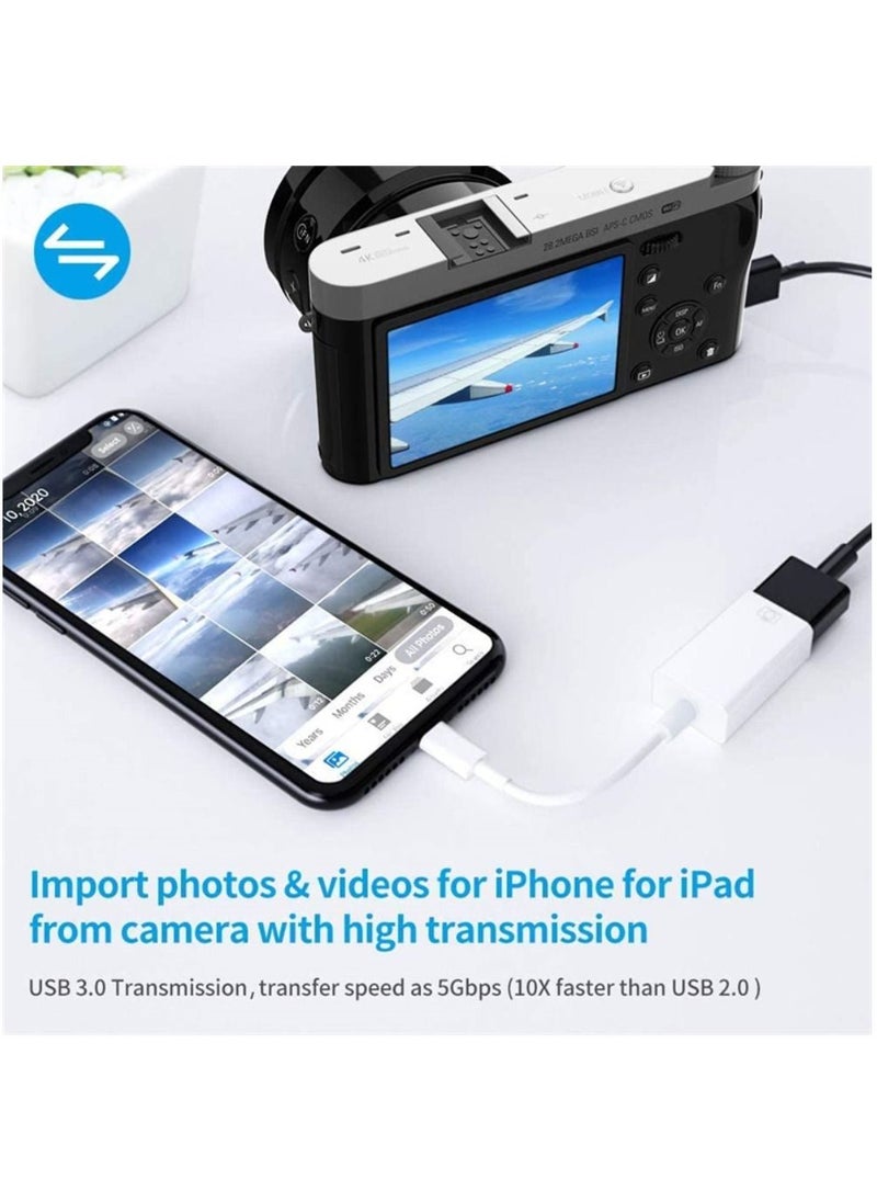 BSNL - Plug & Play Lightning to USB 3.0 Camera Adapter OTG Connector Compatible with iPhone/iPad Supports Connecting Card Reader/Keyboard/Mouse/USB Flash Drive - Image 1