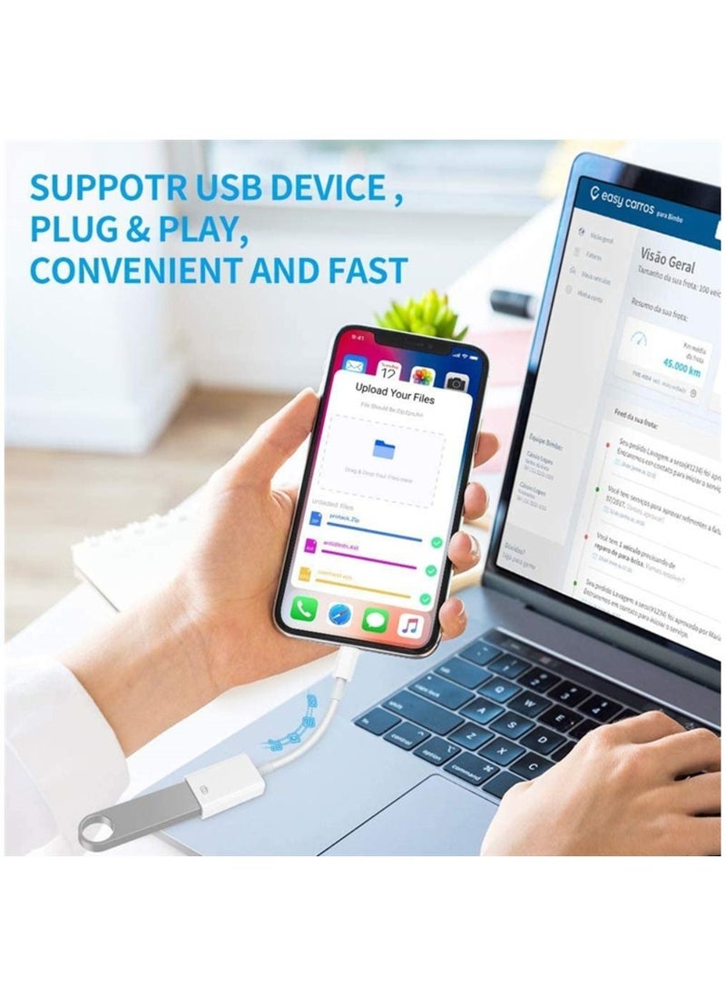 BSNL - Plug & Play Lightning to USB 3.0 Camera Adapter OTG Connector Compatible with iPhone/iPad Supports Connecting Card Reader/Keyboard/Mouse/USB Flash Drive - Image 1