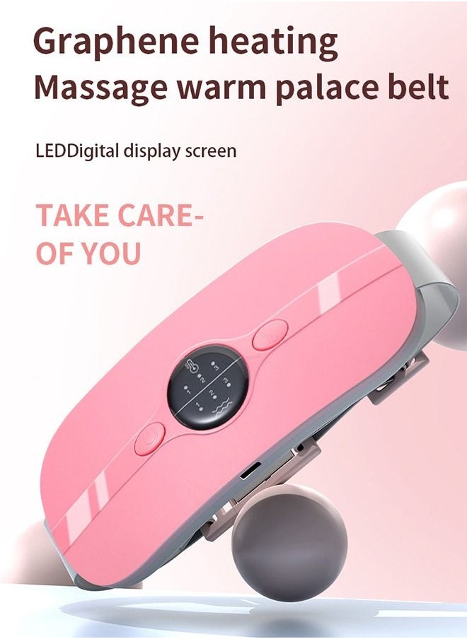 GROIC Portable Cordless Heating Pad, Menstrual Pad with 3 Heat Levels and Vibration Massage Modes, Fast Belly Wrap Belt, Back or Pain Relief for Women Girl  - Image 2