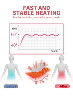 GROIC Portable Cordless Heating Pad, Menstrual Pad with 3 Heat Levels and Vibration Massage Modes, Fast Belly Wrap Belt, Back or Pain Relief for Women Girl  - Image 4