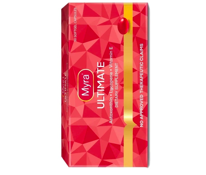 Myra ULTIMATE Astaxanthin, Lycopene . Vitamin E, 30 SOFTGEL CAPSULES - Image 2