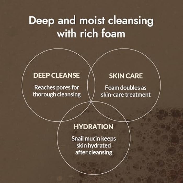 MIZON Snail Repairing Foam Cleanser, Korean Snail Face Wash, Mild and Soft Face Cleanser for Pores and Blackheads, Moisturizing Formula with Snail Filtrate and Soft Bubbles 2.02 fl oz. - Image 3