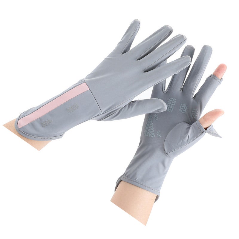 SPORT Women Sun Protection Gloves Sunblock Gloves Non Slip UV Protection Driving Gloves Summer Outdoor Gloves for Women Girls Light Gray - Image 3